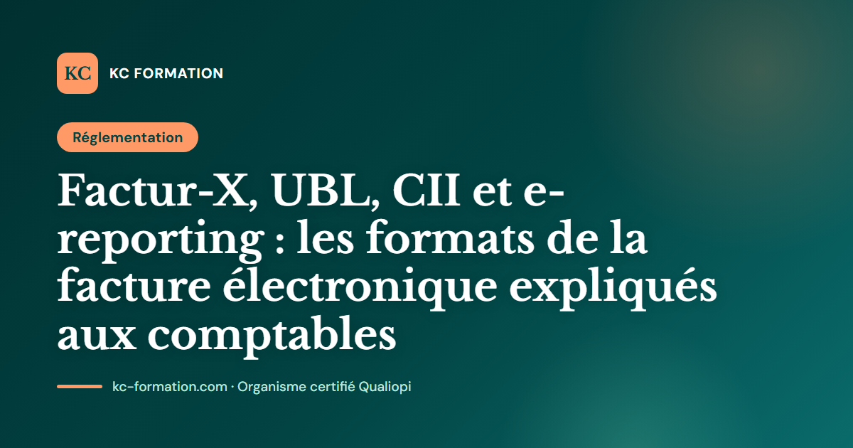 Factur-X, UBL, CII et e-reporting : les formats de la facture électronique expliqués aux comptables